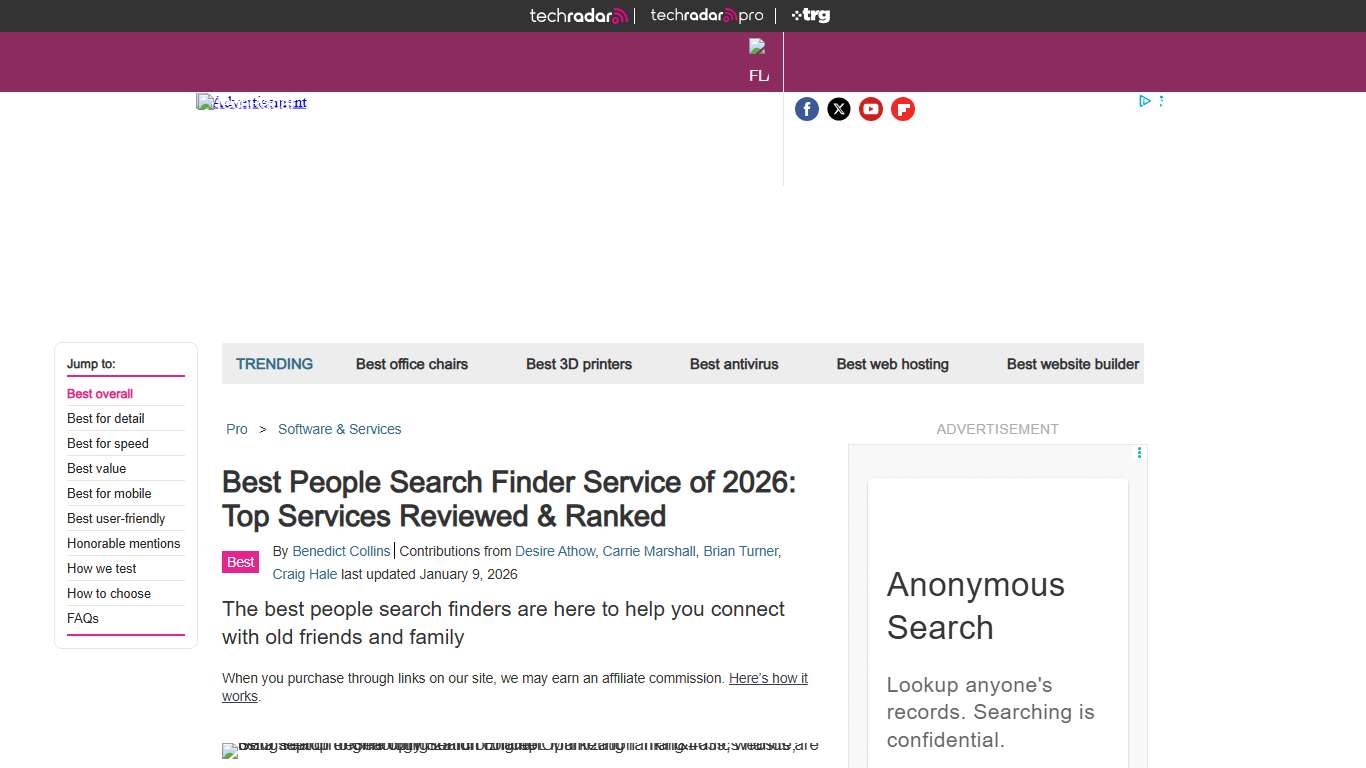 Best people search finder service of 2026: reviewed, ranked and rated TechRadar